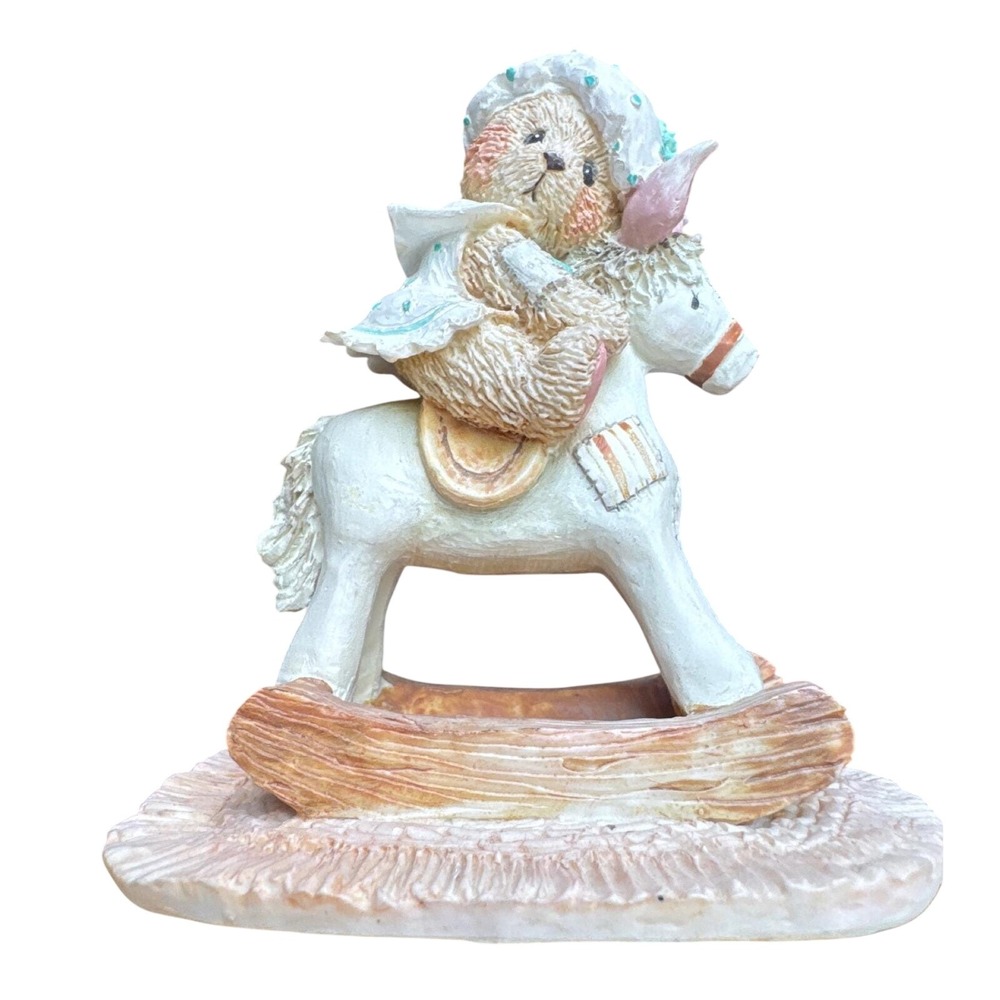 Cherished Teddies Beth Bear Hugs Figurine 1991 Rocking Horse Vintage
